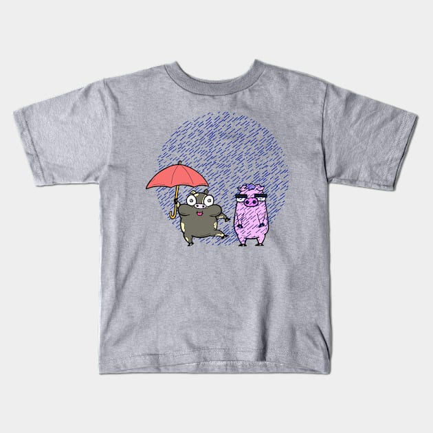Rainy Day Kids T-Shirt by calavara